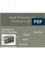 Final Bank Financing For Working Capital