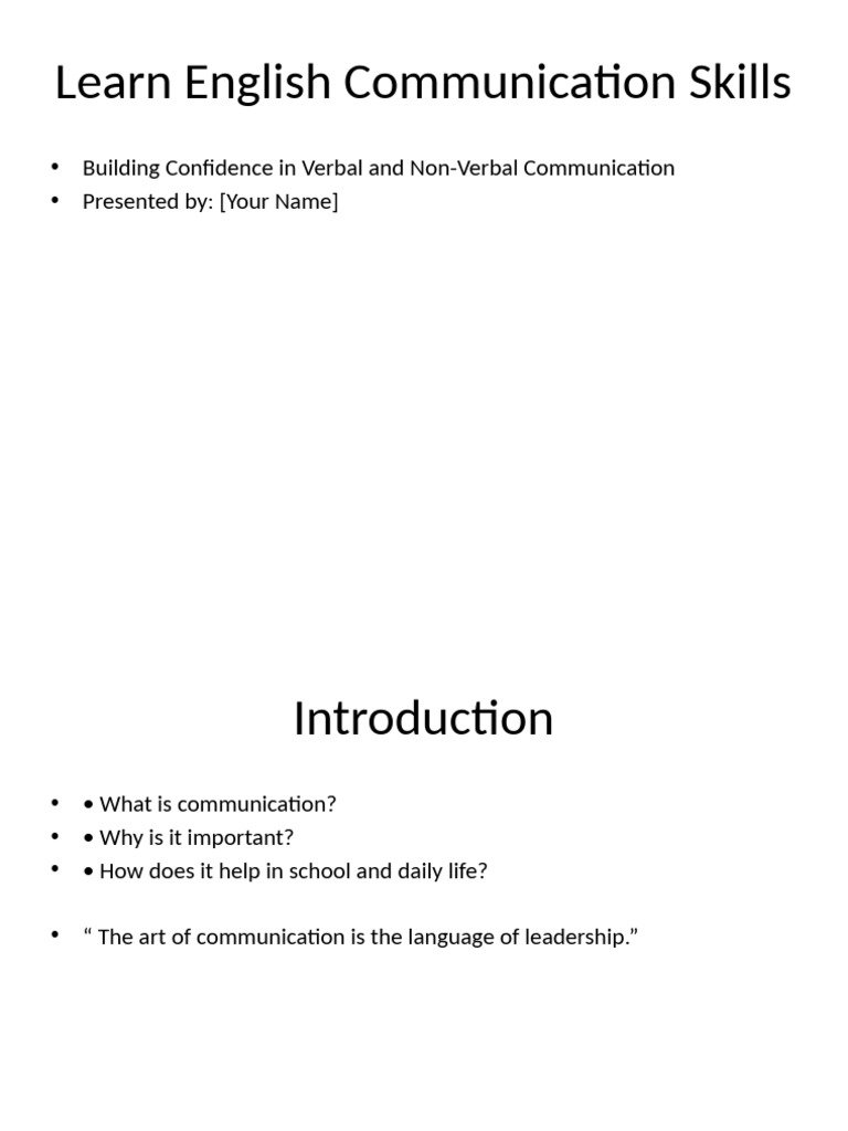 Master English Communication Skills | PDF | Nonverbal Communication ...