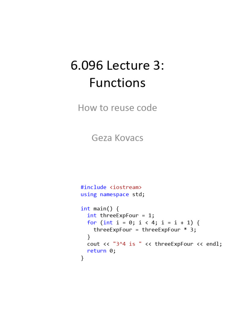 Functions and Code Reusability in C++ | PDF