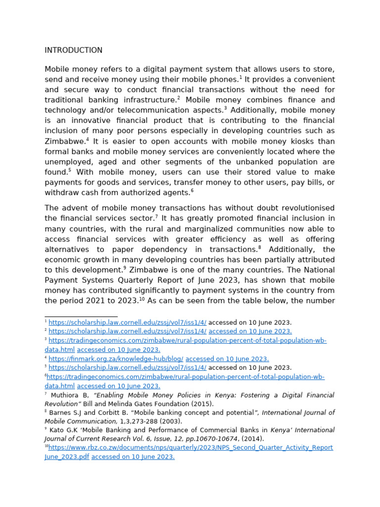 Mobile Money's Impact on Zimbabwe's Economy | PDF | Money | Financial ...