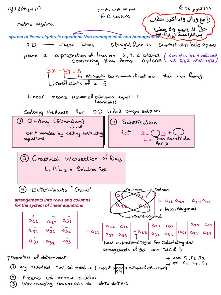 Lecture 1 Live Linear Algebra 19 OCT | PDF