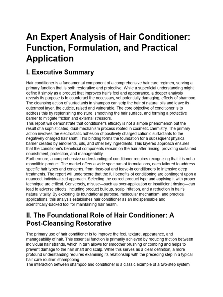Understanding Hair Conditioner Functions | PDF | Shampoo | Hair Care