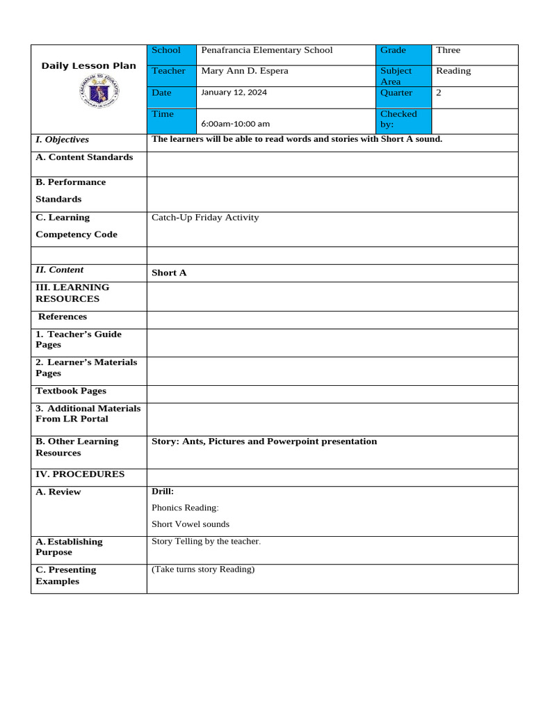 Catch Up Friday Activity Log 01.12 | PDF | Phonics | Teachers