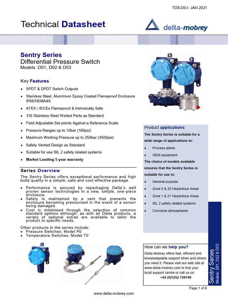 Sentry Series Differential Pressure Switches | PDF | Switch ...