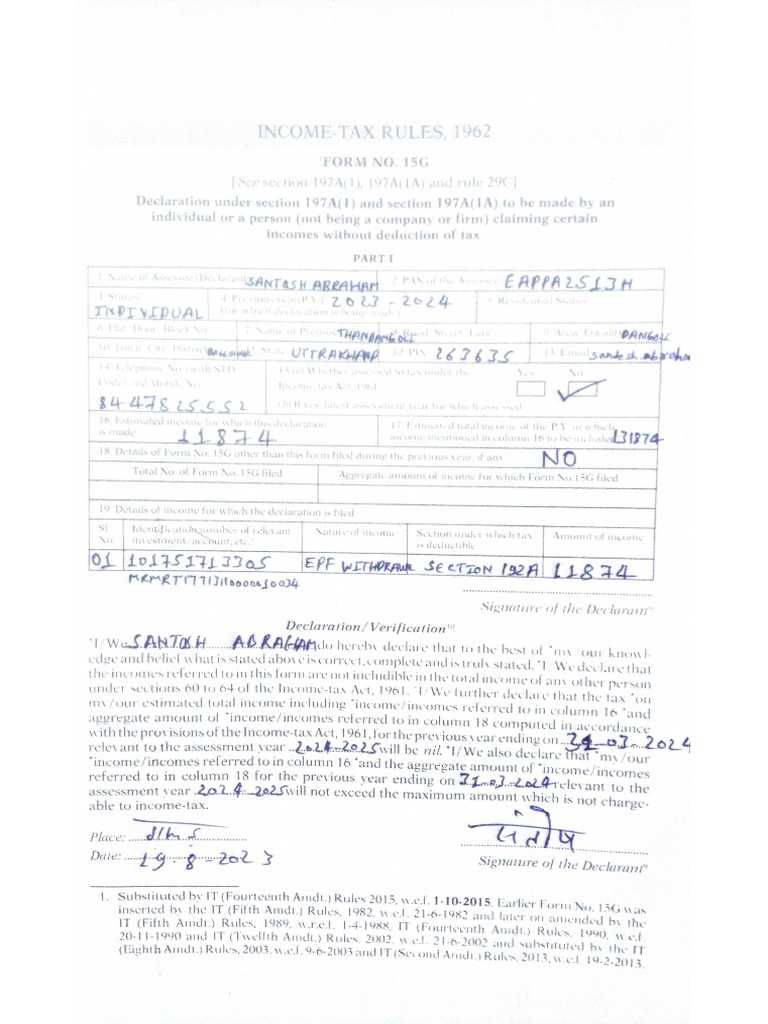 Form 18 G | PDF