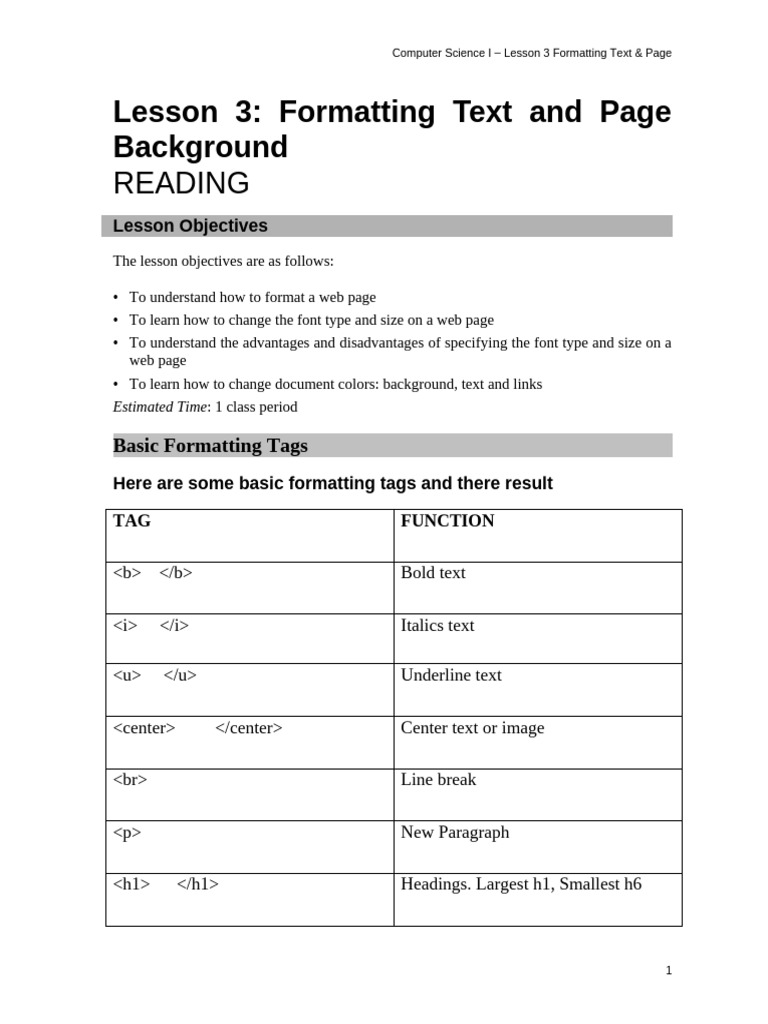 Web Page Text Formatting Guide | PDF | Html Element | Graphic Design