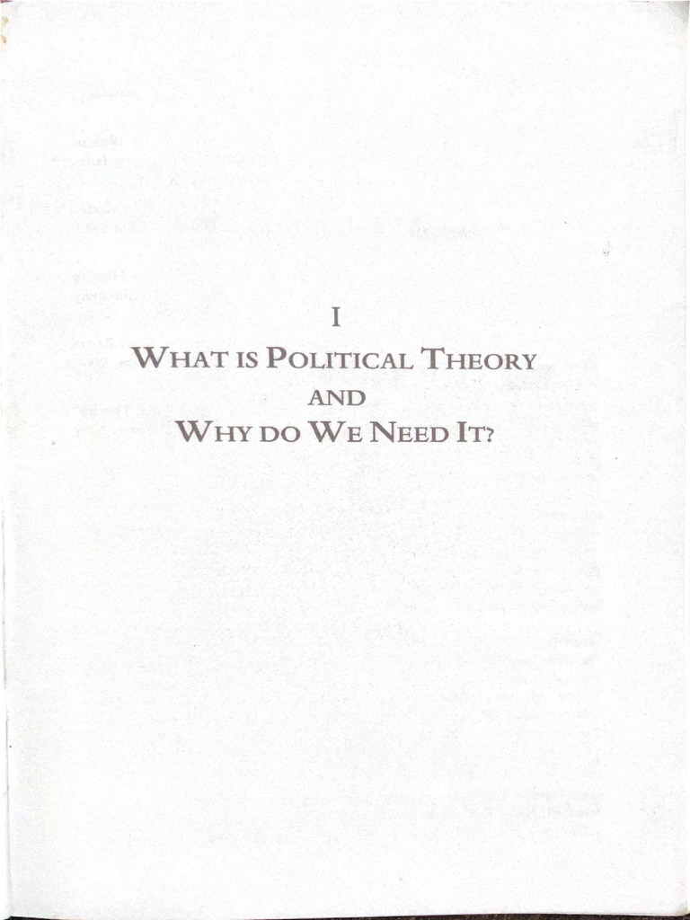 What Is Political Theory & Why Do We Need It - Rajeev Bhargava | PDF