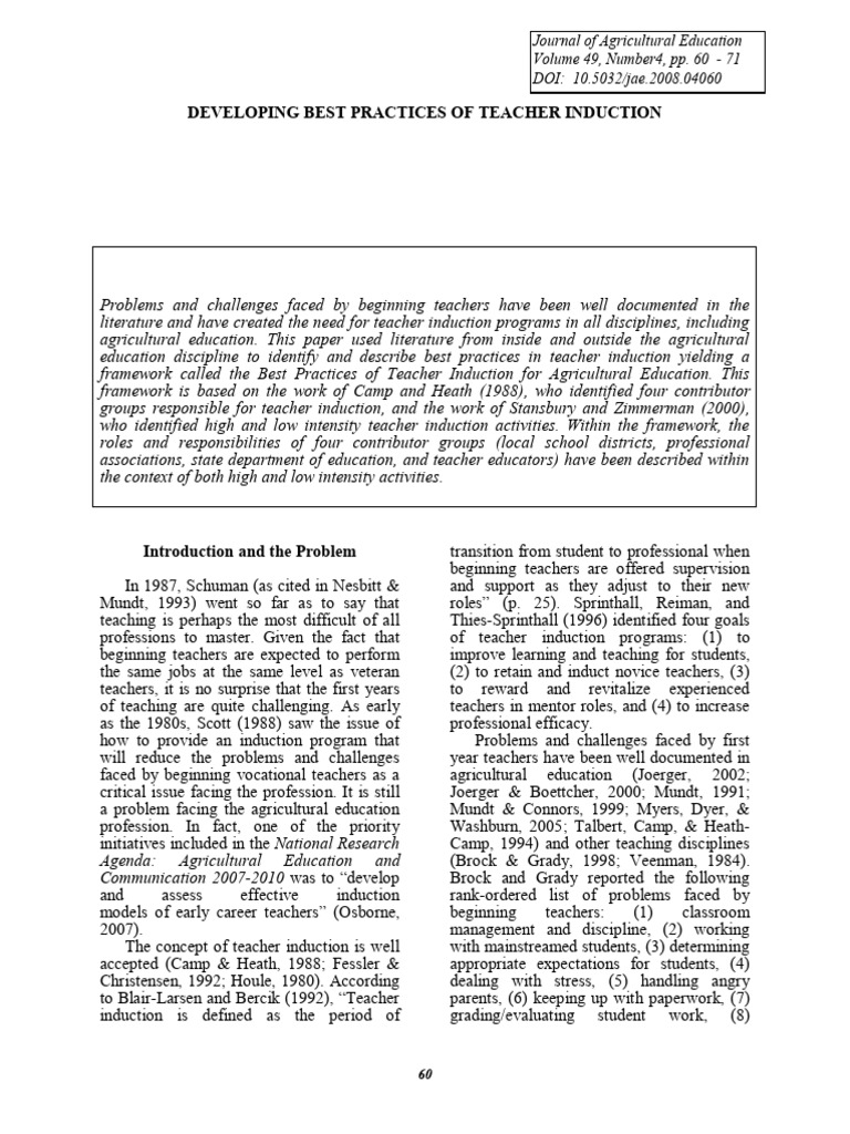 Best Practices for Teacher Induction | PDF | Teachers | Teacher Education