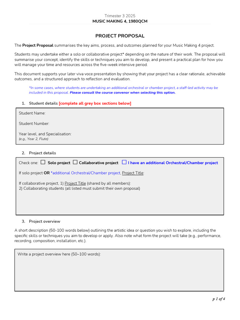 Music Making 4 Project Proposal | PDF | Chamber Music