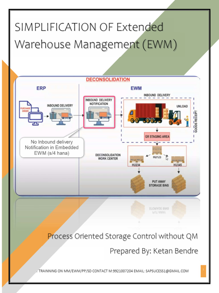Process-Oriented Storage Control Without QM-1 | PDF | Warehouse | Logistics