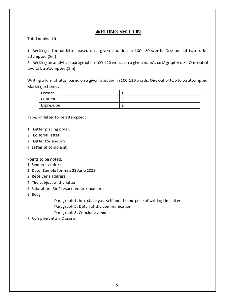 Formal Letter and Analytical Writing Guide | PDF | Educational Technology