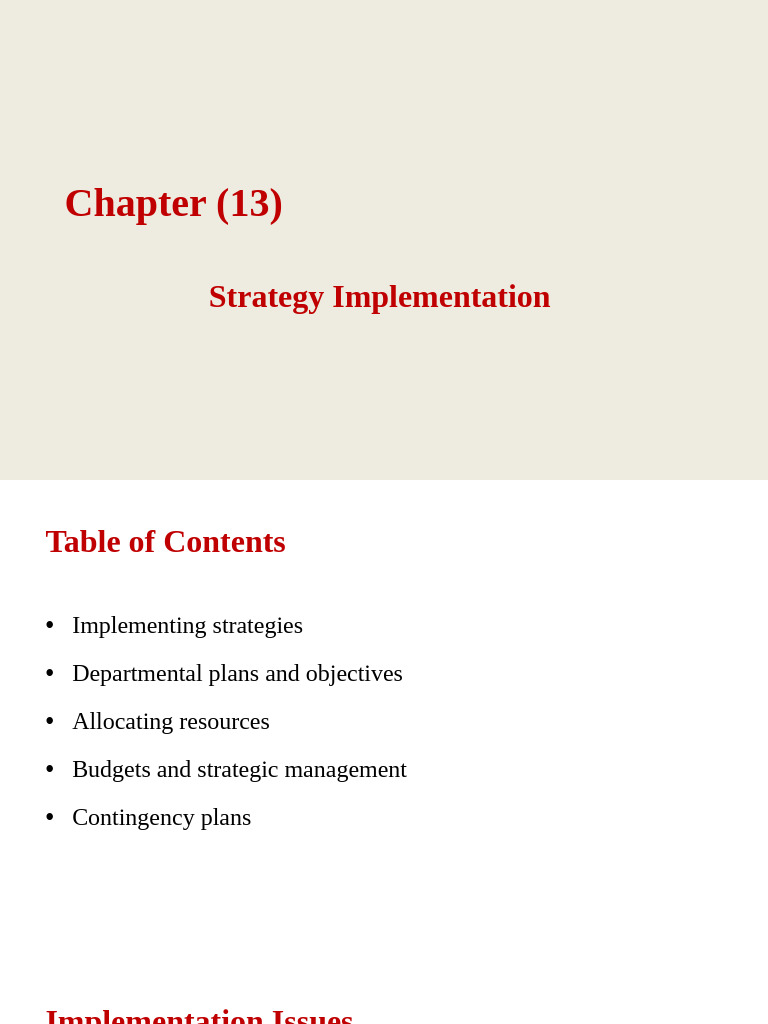 Strategic Management Chapter | PDF | Budget | Strategic Management