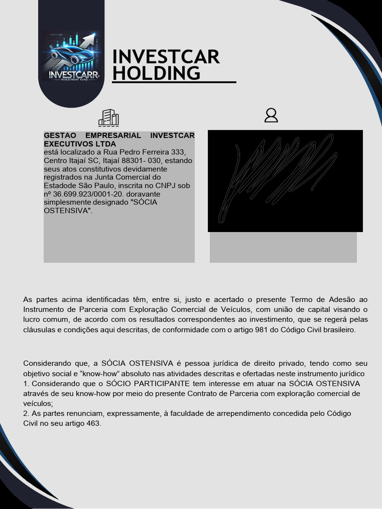 Termo de Parceria Comercial de Veículos | PDF | Contabilidade ...