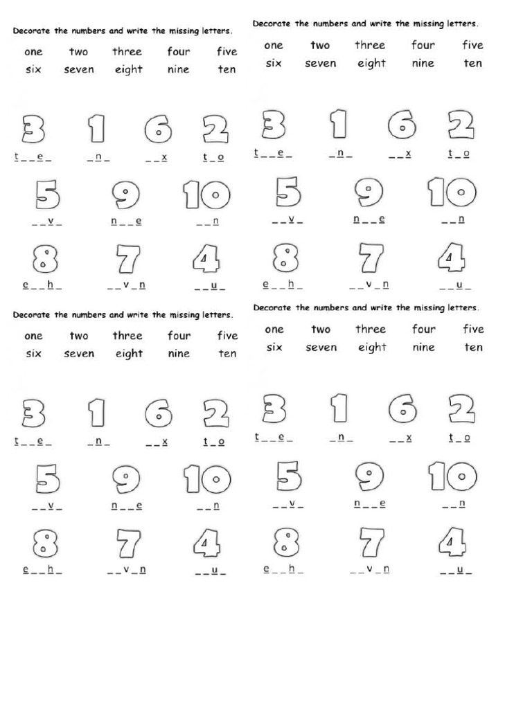 Numbers 1 10 | PDF