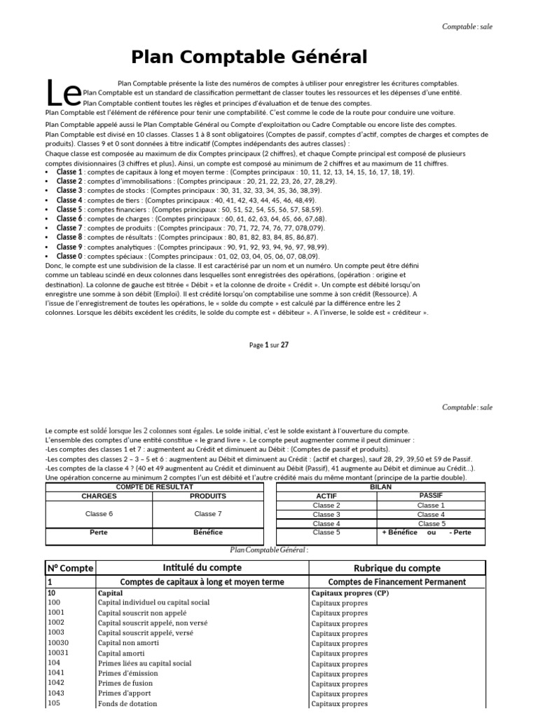 Guide du Plan Comptable Général | PDF | Capitaux propres | Dépréciation