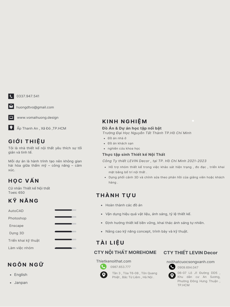 CV NỘI THẤT | PDF
