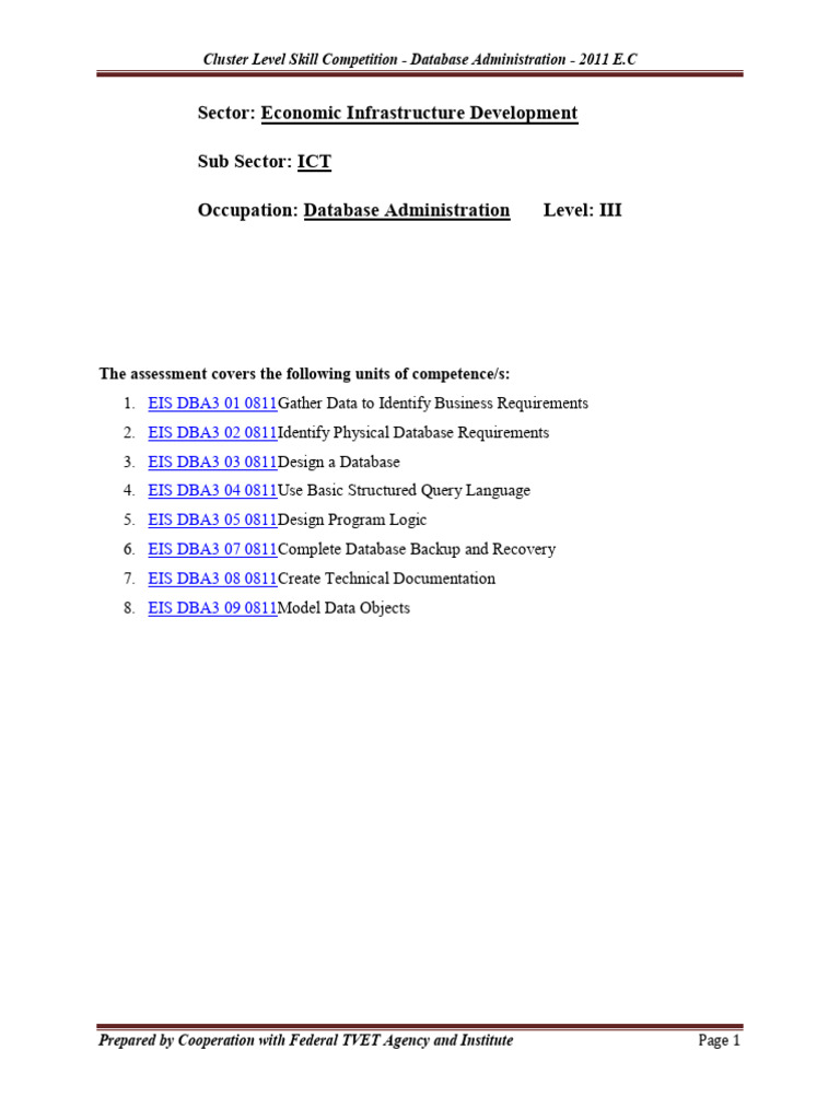 Database Administration Skills Assessment 2011 | PDF | Databases ...