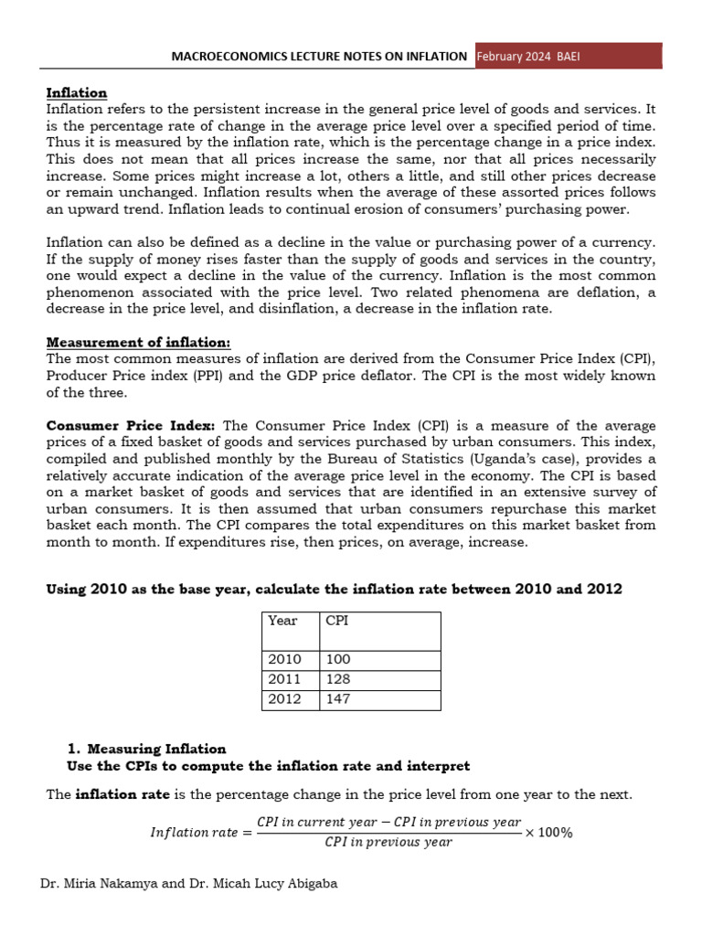 Understanding Inflation in Macroeconomics | PDF | Cost Of Living ...