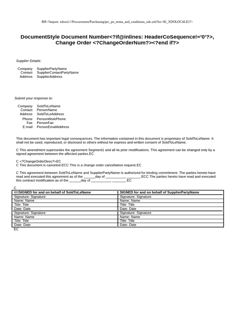 Change Order Terms and Conditions Document | PDF | Filename