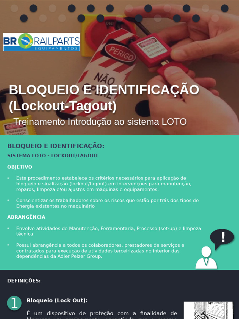 Treinamento sobre Sistema LOTO | PDF | Máquinas | Motores