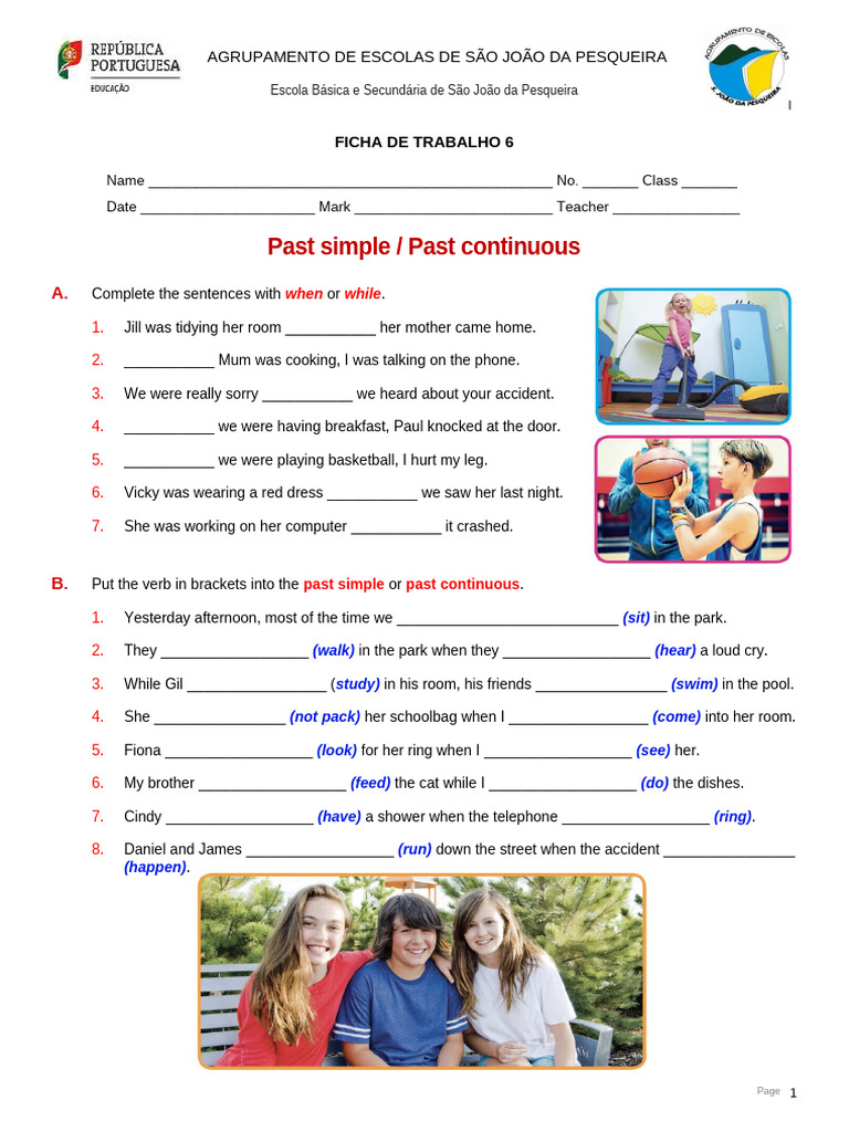 FT7 past simple continuous | PDF