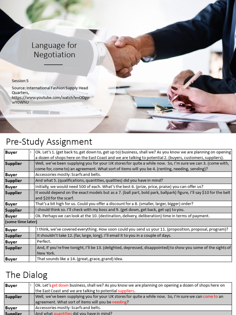 Negotiation Language for Buyers and Suppliers | PDF | Procurement | Prices