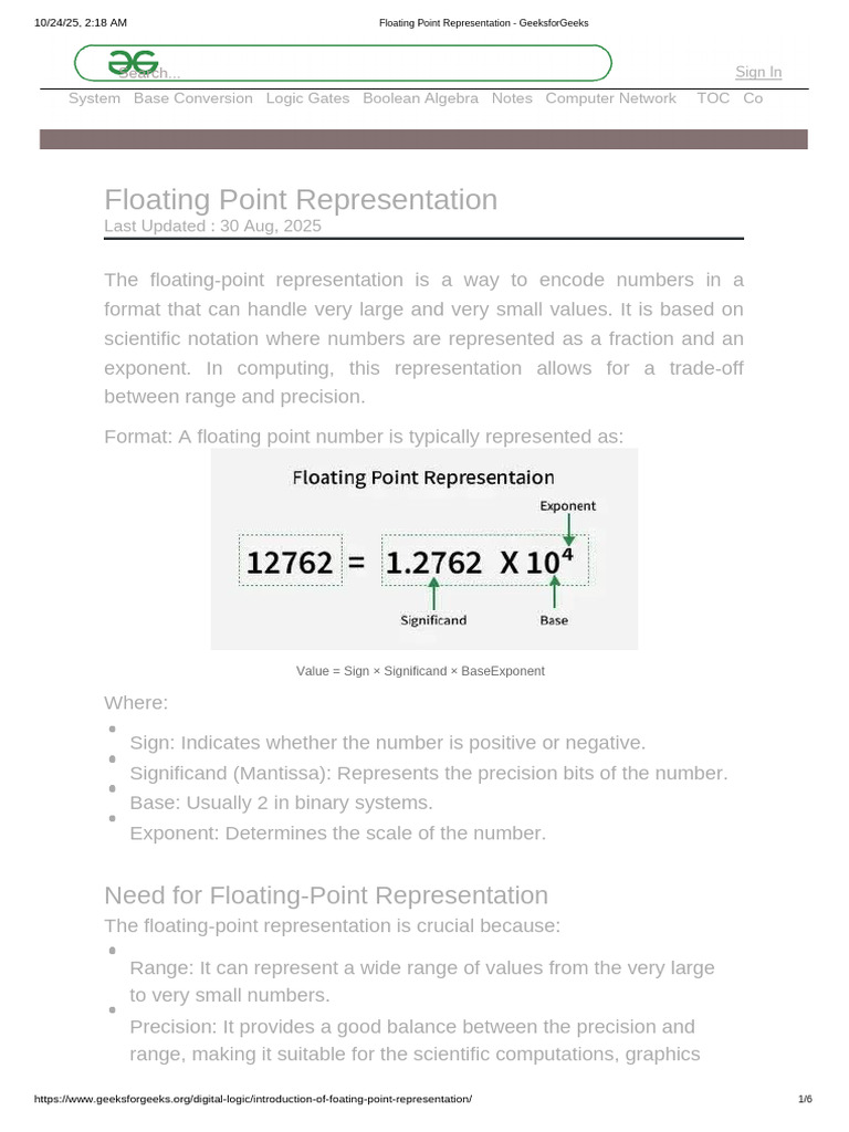 Understanding Floating Point Representation | PDF | Computer Science ...