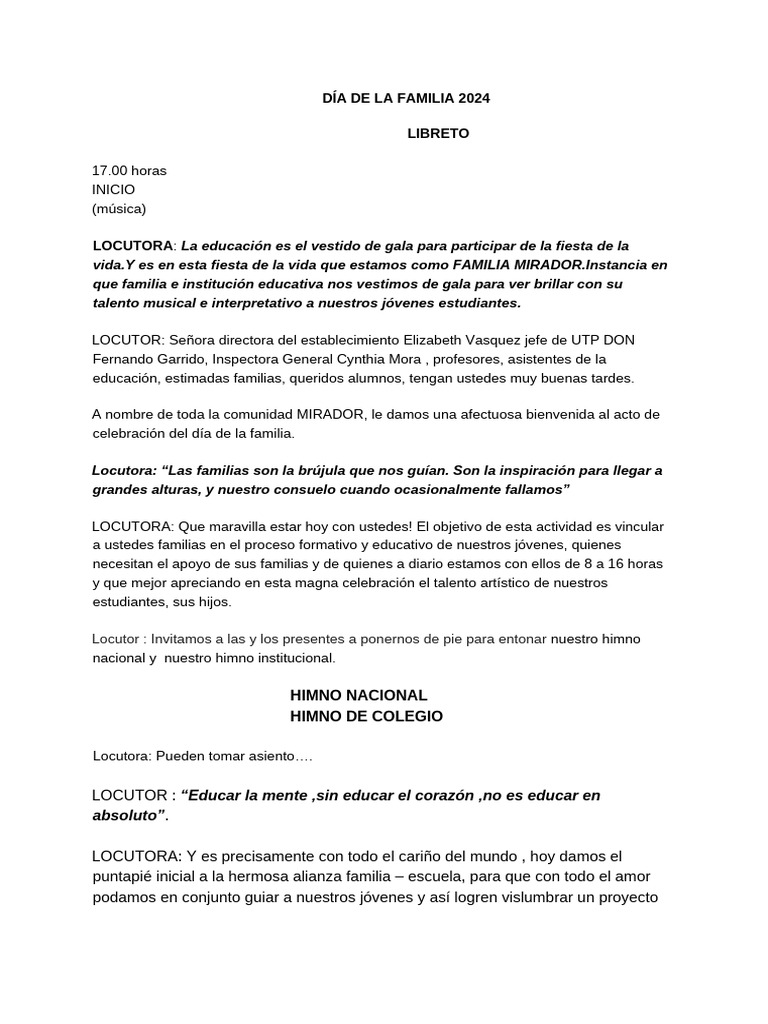 Celebración Día de la Familia 2024 | PDF