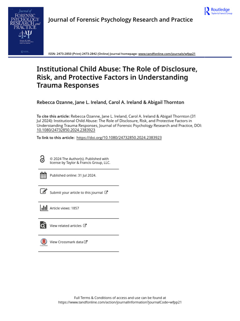 Understanding Institutional Child Abuse Trauma | PDF | Psychological ...