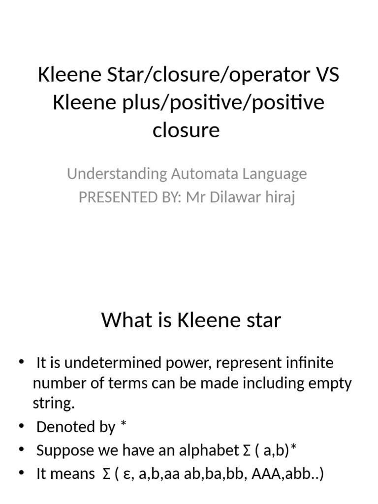 Kleene Star vs. Kleene Plus Explained | PDF