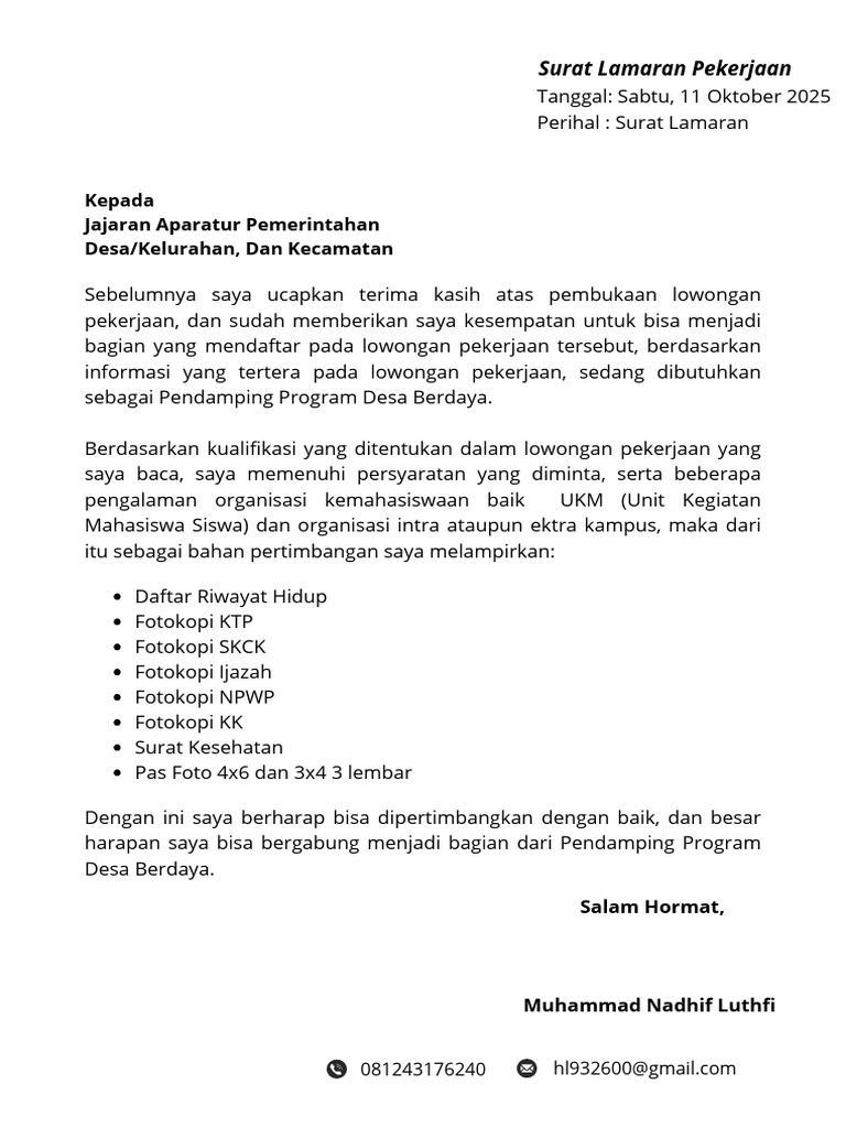 Oren Dan Hitam Minimalis Surat Lamaran Kerja - 20251011 - 084214 - 0000 ...