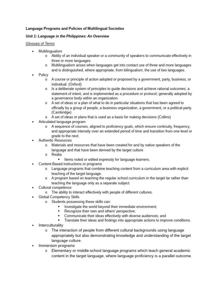 Language Policies in Multilingual Philippines | PDF | Tagalog Language ...