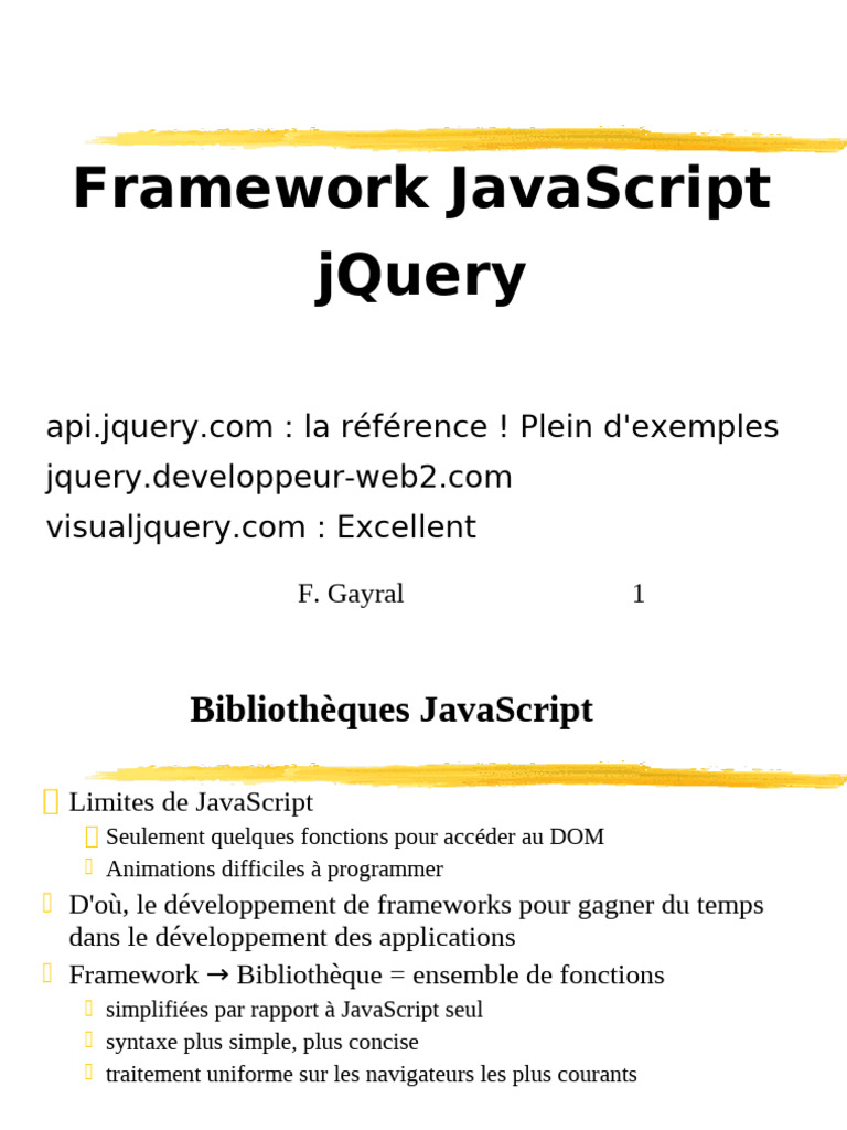 Introduction à jQuery et ses fonctionnalités | PDF | jQuery ...