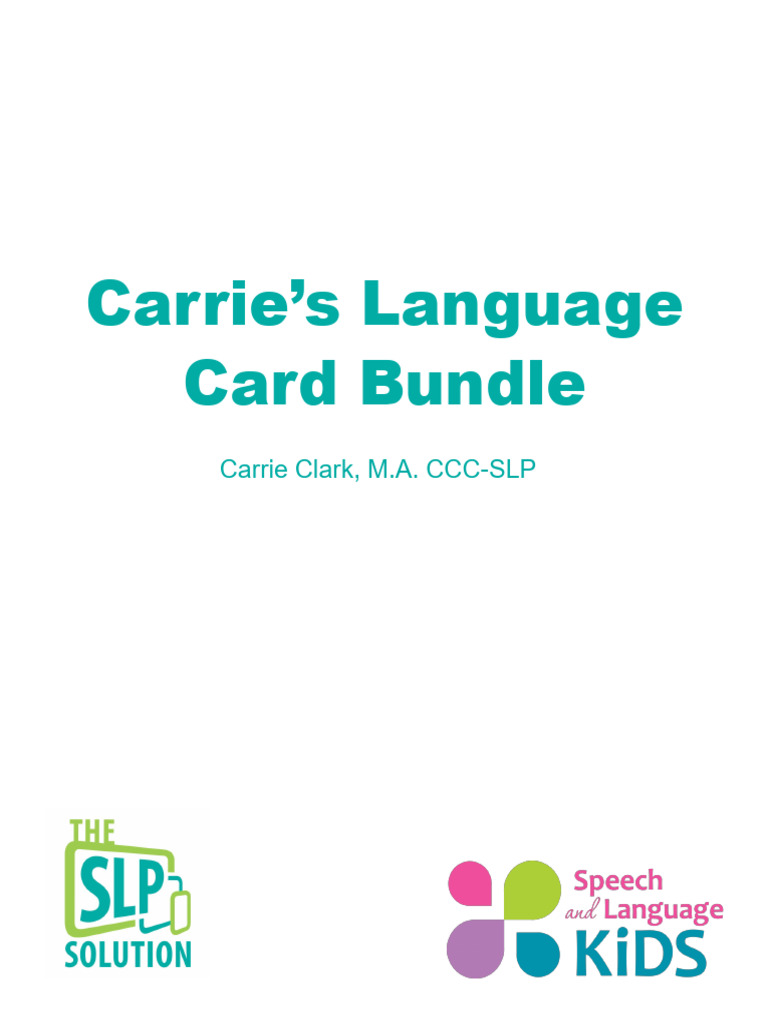 Language Card Bundle for Therapy | PDF | Bathroom | Scarf