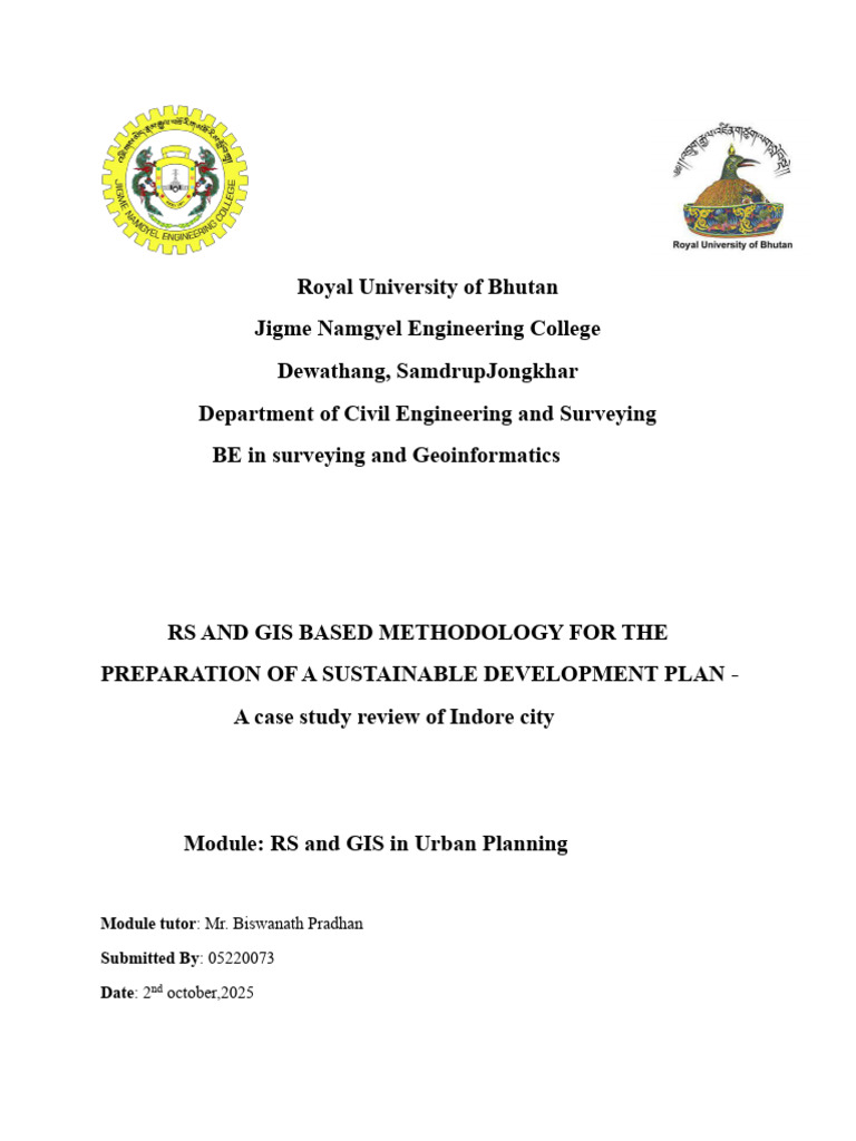 RS and GIS for Sustainable Urban Planning | PDF | Geographic ...