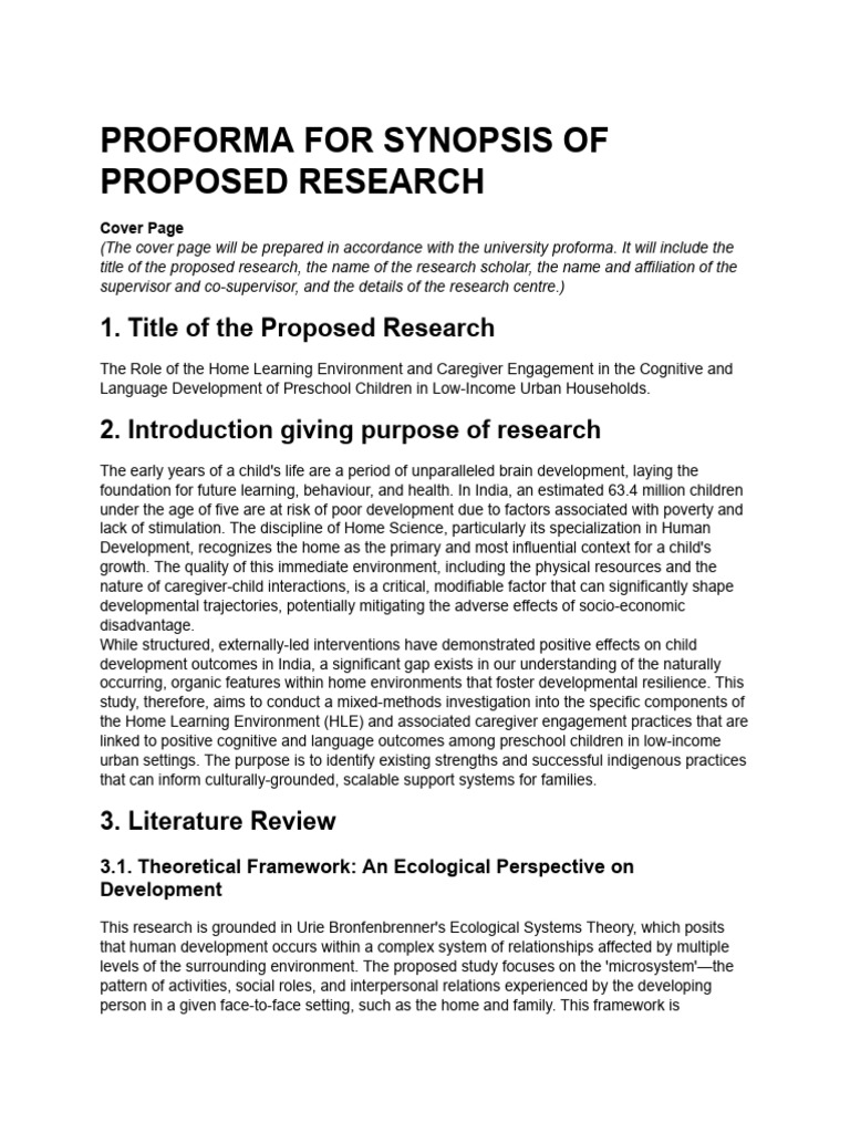 Home Learning Environment Impact on Preschool Development | PDF ...