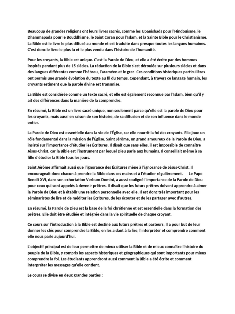 Comprendre la Bible : Un Guide Essentiel | PDF | Septante | Ancien ...