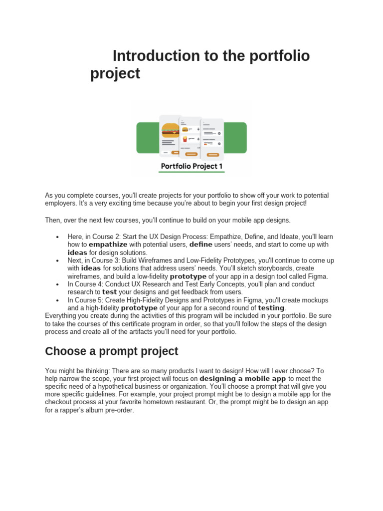 UX Design Portfolio Project Guide | PDF