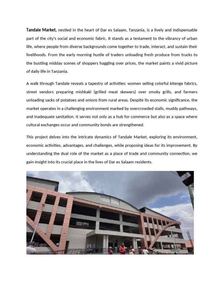 Tandale Market: Dar es Salaam's Vibrant Hub | PDF | Infrastructure