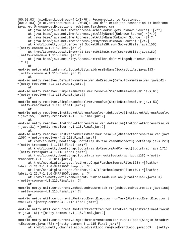 Redstone Connection Issues Log | PDF