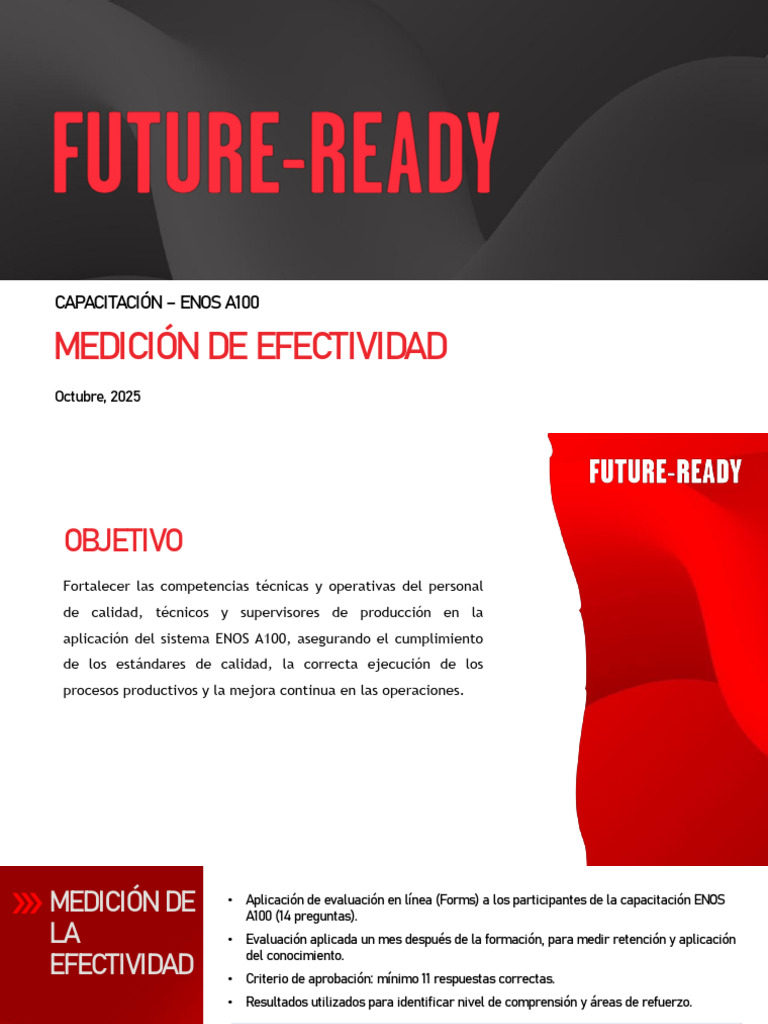 Medición de Efectividad en Capacitación ENOS A100 | PDF