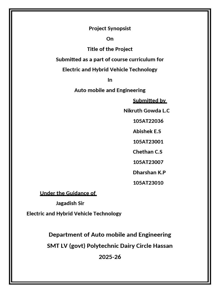 Project Synopsist | PDF