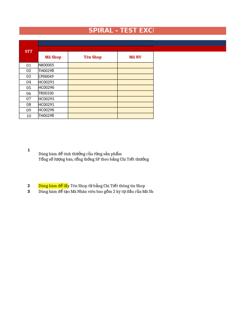 Test-Excel-Admin | PDF