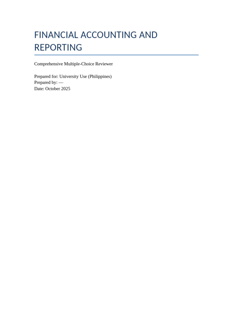 Financial Accounting MCQ Reviewer | PDF | Debits And Credits ...