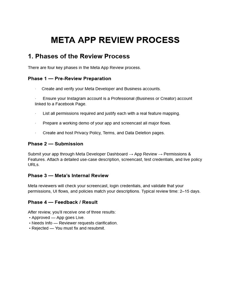 Meta App Review Process Overview | PDF | Internet | Information Technology