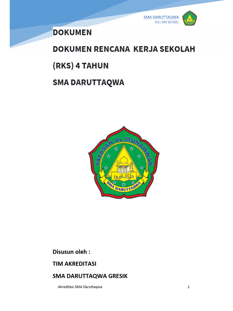 15 Dokumen Rencana Kerja Sekolah (RKS) 4 Tahun | PDF