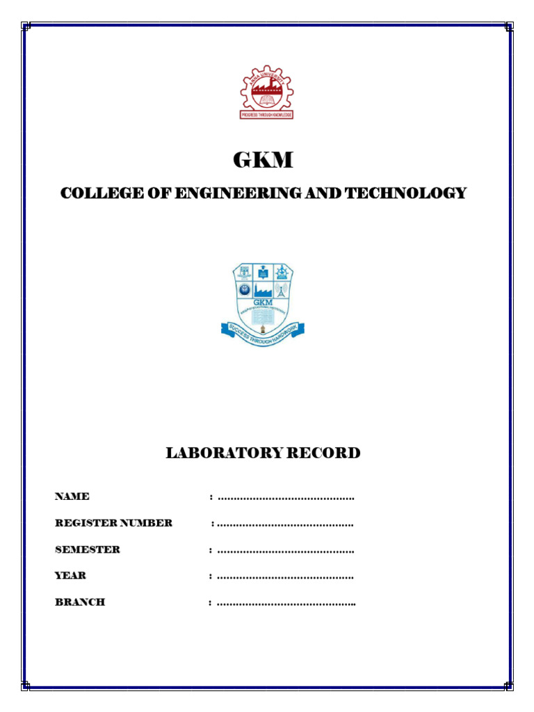 GKM College Engineering Lab Record | PDF