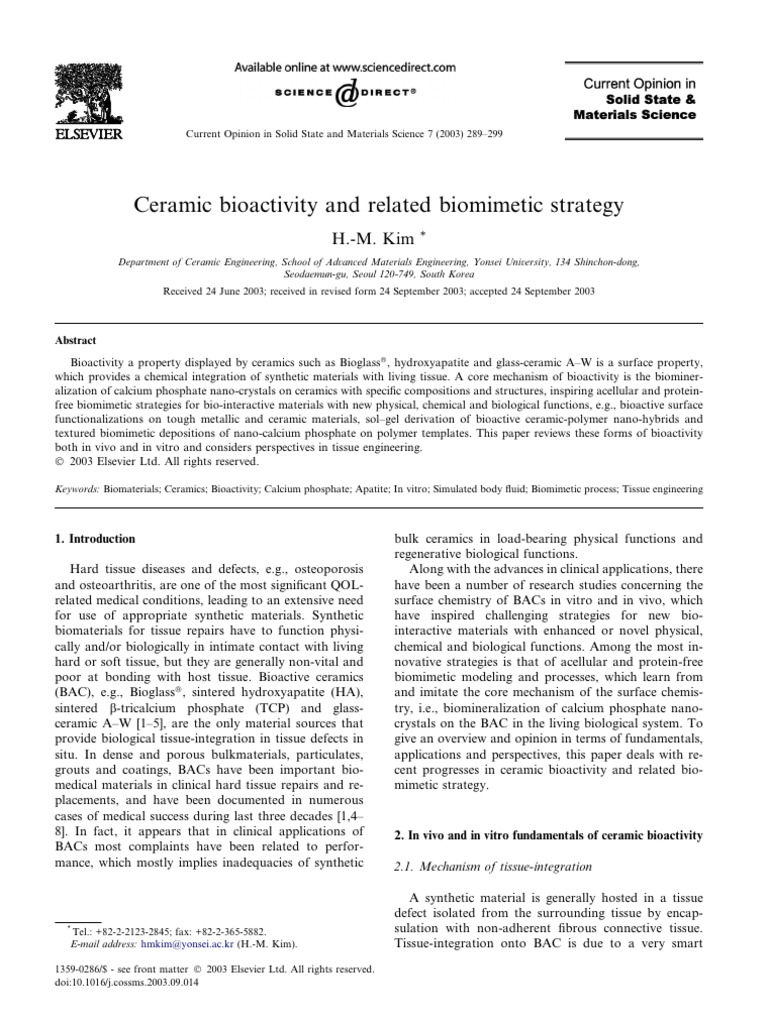 Ogólnie_ Ceramic Bioactivity and Related Biomimetic Strategy | PDF ...