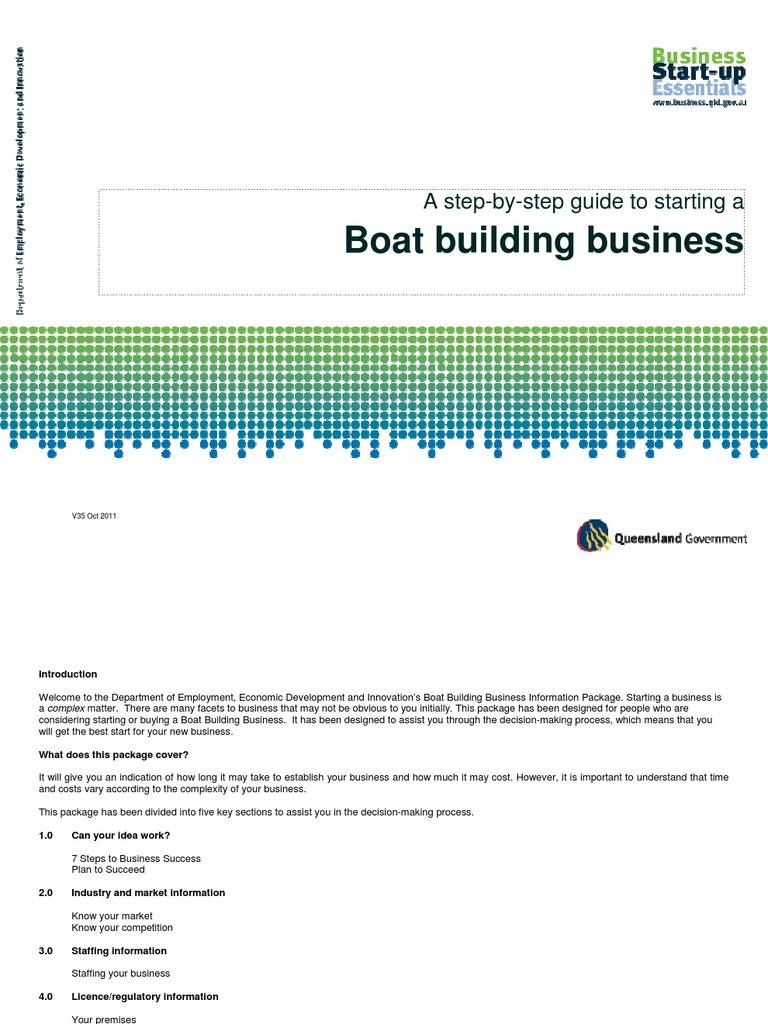 Boat Building Business A StepByStep Guide To Starting A PDF