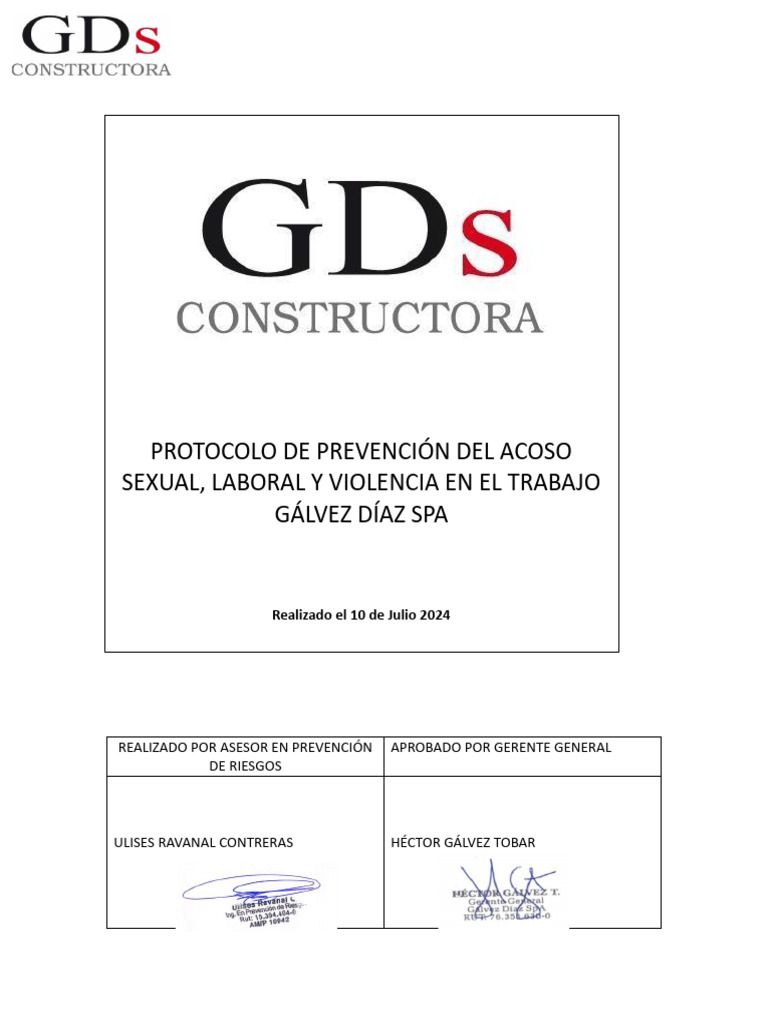 Protocolo de Prevencion Del Acoso Sexual Laboral y Violencia en El ...